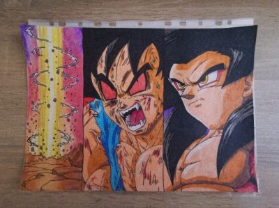 Goku SSJ4 Przemiana - szkic ołówkiem