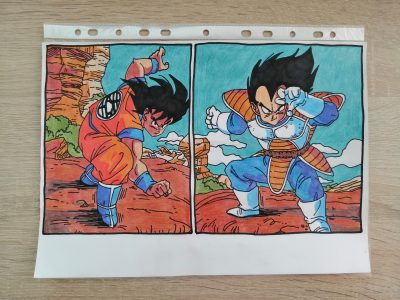 Goku, Vegeta-szkic ołówkiem
